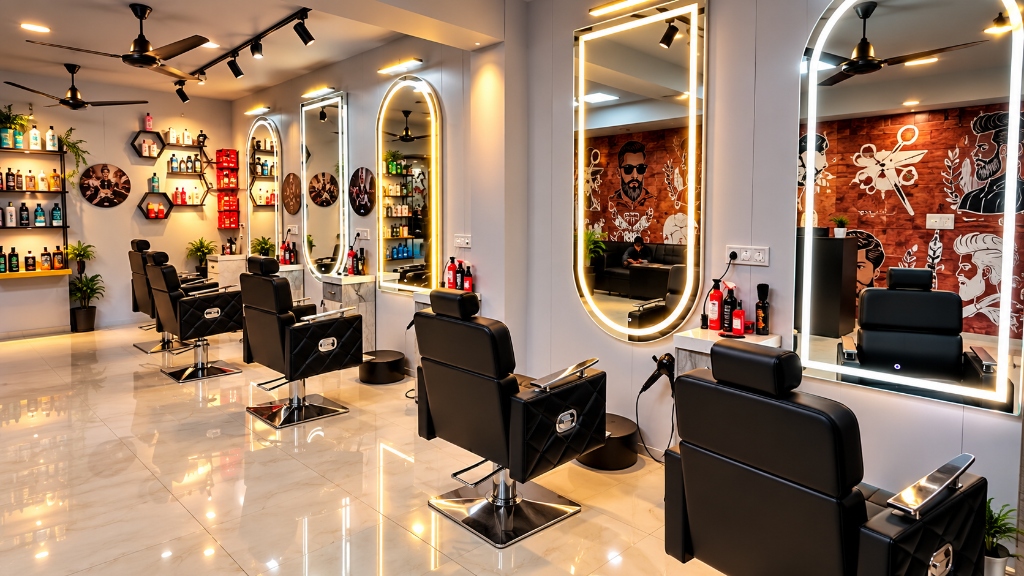 Galaxy Salon Interior Mirrors & Chairs